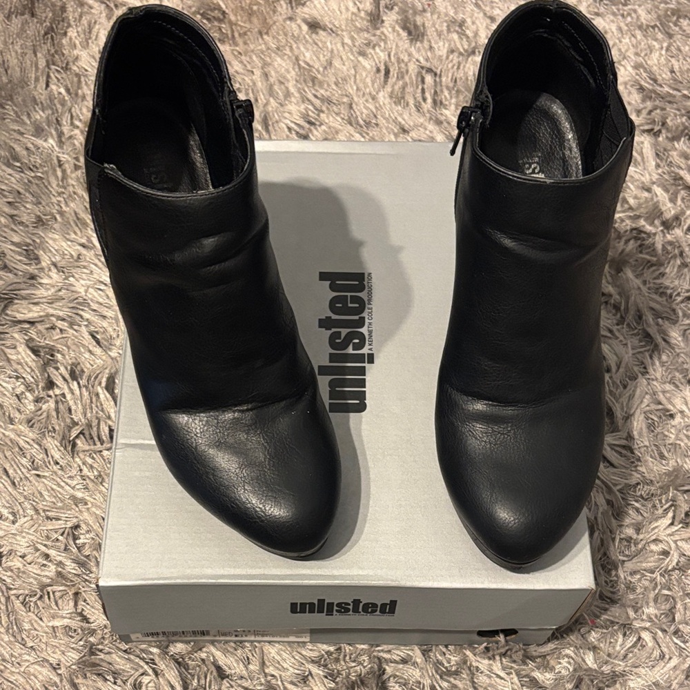 Unlisted Sleek Black Ankle Booties